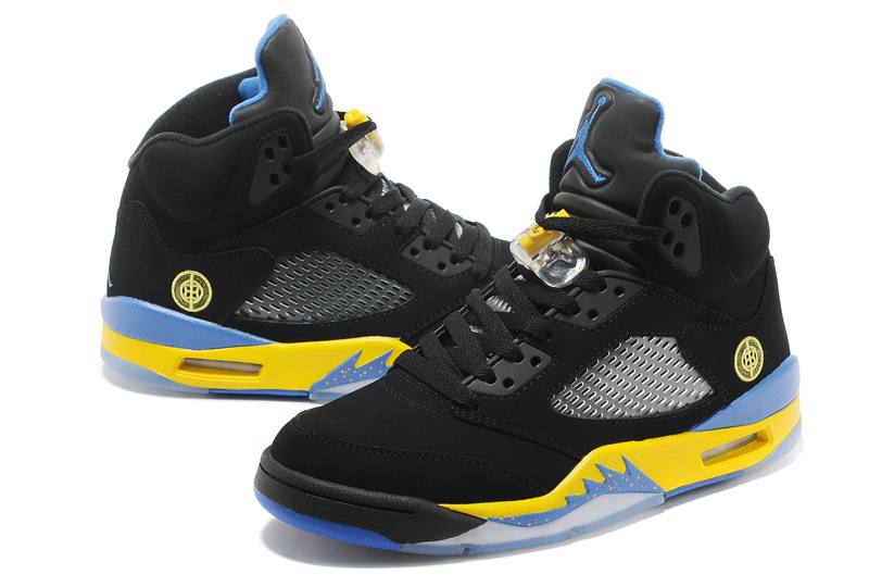 Air Jordan 5 Mens Shoes Aa Black/Yellow/Blue Online